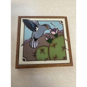 Santa Cruz Tileworks Tucson, Arizona Hummingbird W/ Cactus Tile